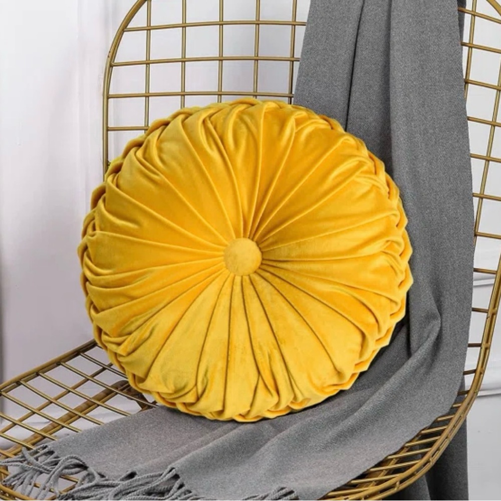 Buttons Velvet Reversible Throw Pillow